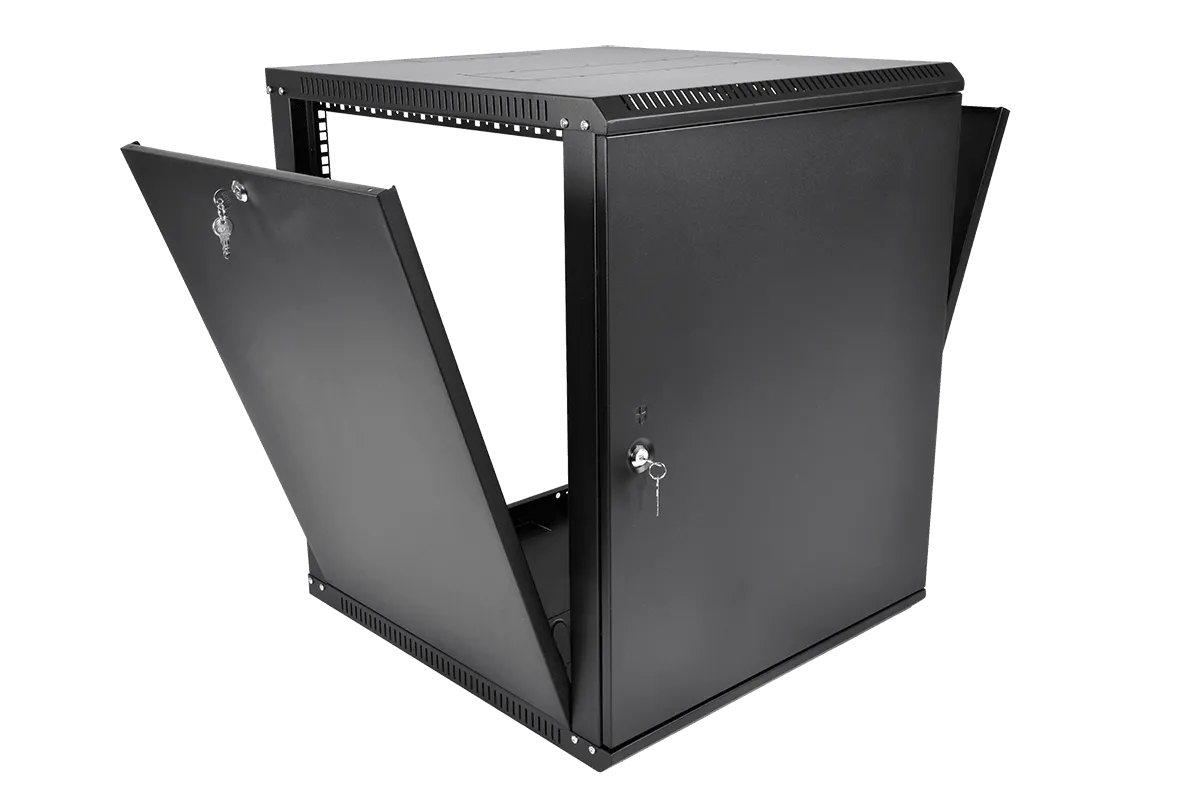 Шкаф телекоммуникационный настенный разборный ЭКОНОМ 12U (600 × 650) дверь металл, цвет черный