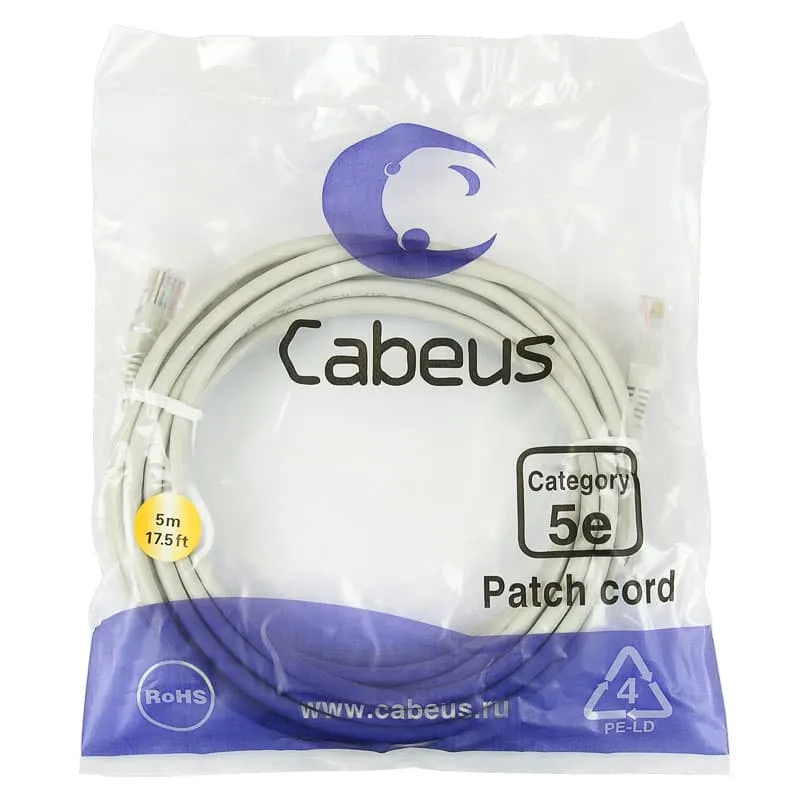 Cabeus PC-UTP-RJ45-Cat.5e-5m Cabeus PC-UTP-RJ45-Cat.5e-5m