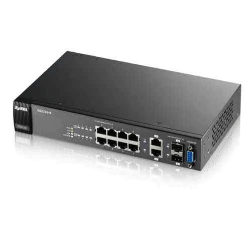 Коммутатор Zyxel GS2210-8-EU0101F (1000 Base-TX (1000 мбит/с), 2 SFP порта)