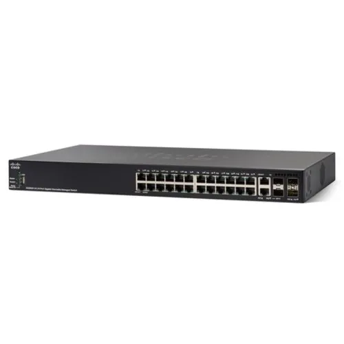 Коммутатор Cisco SG350X-24MP-K9-EU (1000 Base-TX (1000 мбит/с), 4 SFP порта)
