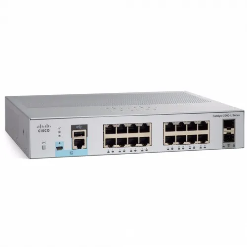 Коммутатор Cisco Catalyst 2960L 16TS-LL WS-C2960L-16TS-LL (1000 Base-TX (1000 мбит/с), 2 SFP порта)