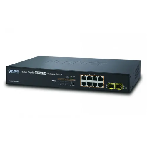 Коммутатор Planet GS-5220-8P2T2S (1000 Base-TX (1000 мбит/с), 2 SFP порта)