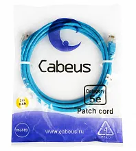 Патч-корд медный Cabeus PC-UTP-RJ45-Cat.5e-2m-BL 19" кабель 5e  синий