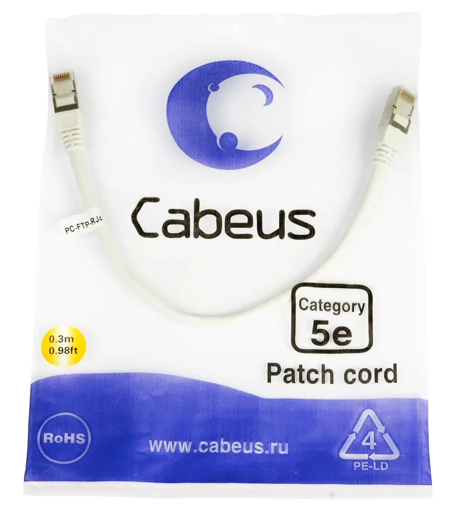 Cabeus PC-FTP-RJ45-Cat.5e-0.3m Cabeus PC-FTP-RJ45-Cat.5e-0.3m