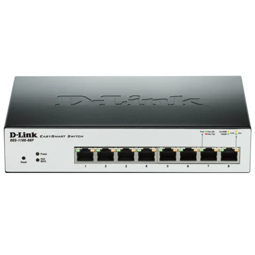 Коммутатор D-link DGS-1100-08P/B (1000 Base-TX (1000 мбит/с)) Коммутатор D-link DGS-1100-08P/B (1000 Base-TX (1000 мбит/с))