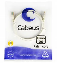Патч-корд медный Cabeus PC-UTP-RJ45-Cat.5e-1m-WH 19" кабель 5e  белый