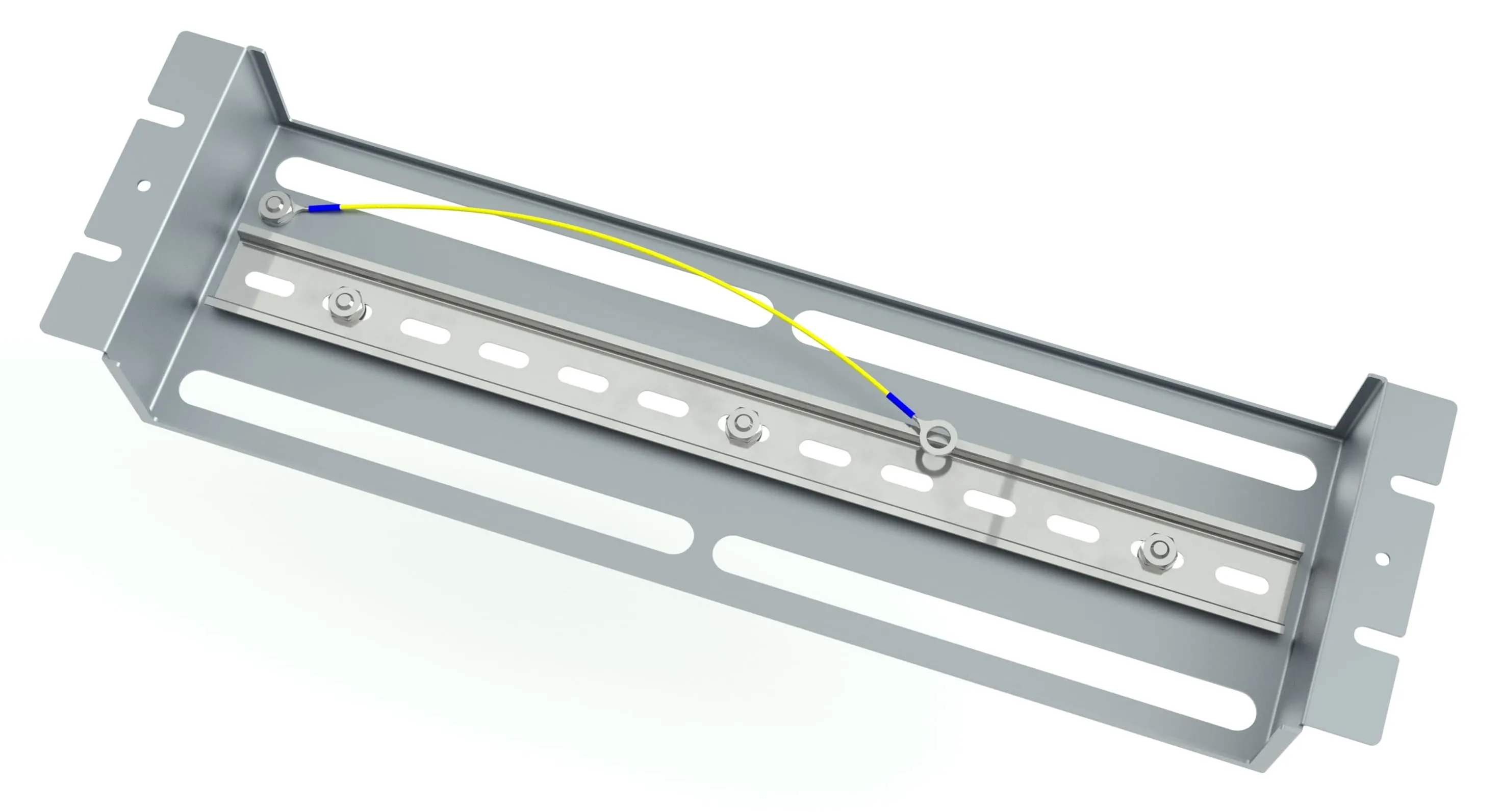 DIN рейка 19 дюймов в корпусе 3U, цвет серый RUSRACK