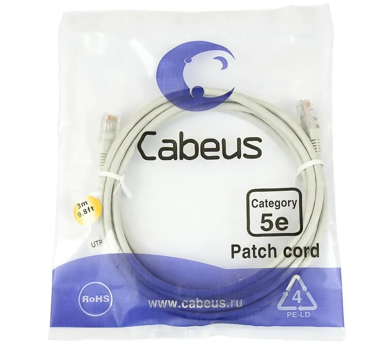 Cabeus PC-UTP-RJ45-Cat.5e-3m Cabeus PC-UTP-RJ45-Cat.5e-3m