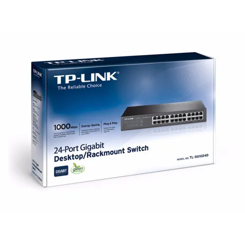 Коммутатор TP-Link Неуправляемый TL-SG1024D (1000 Base-TX (1000 мбит/с), Без SFP портов)