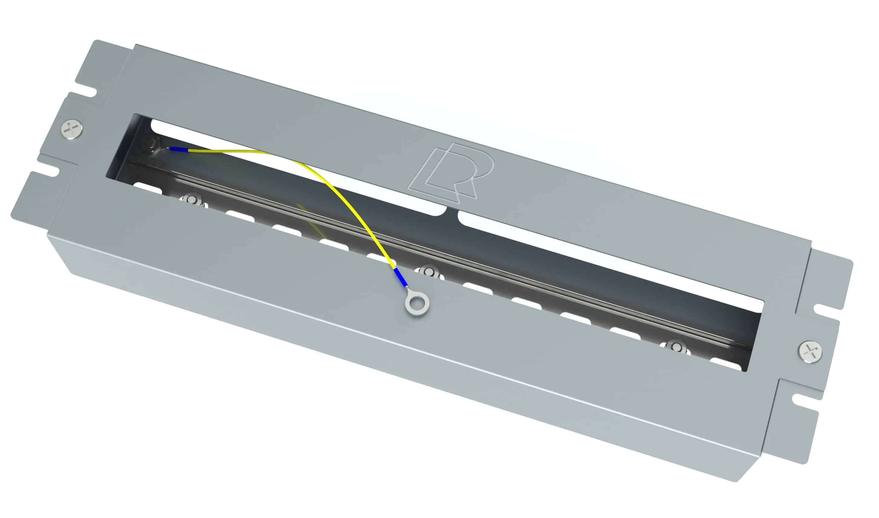 DIN рейка 19 дюймов в корпусе 3U, цвет серый RUSRACK