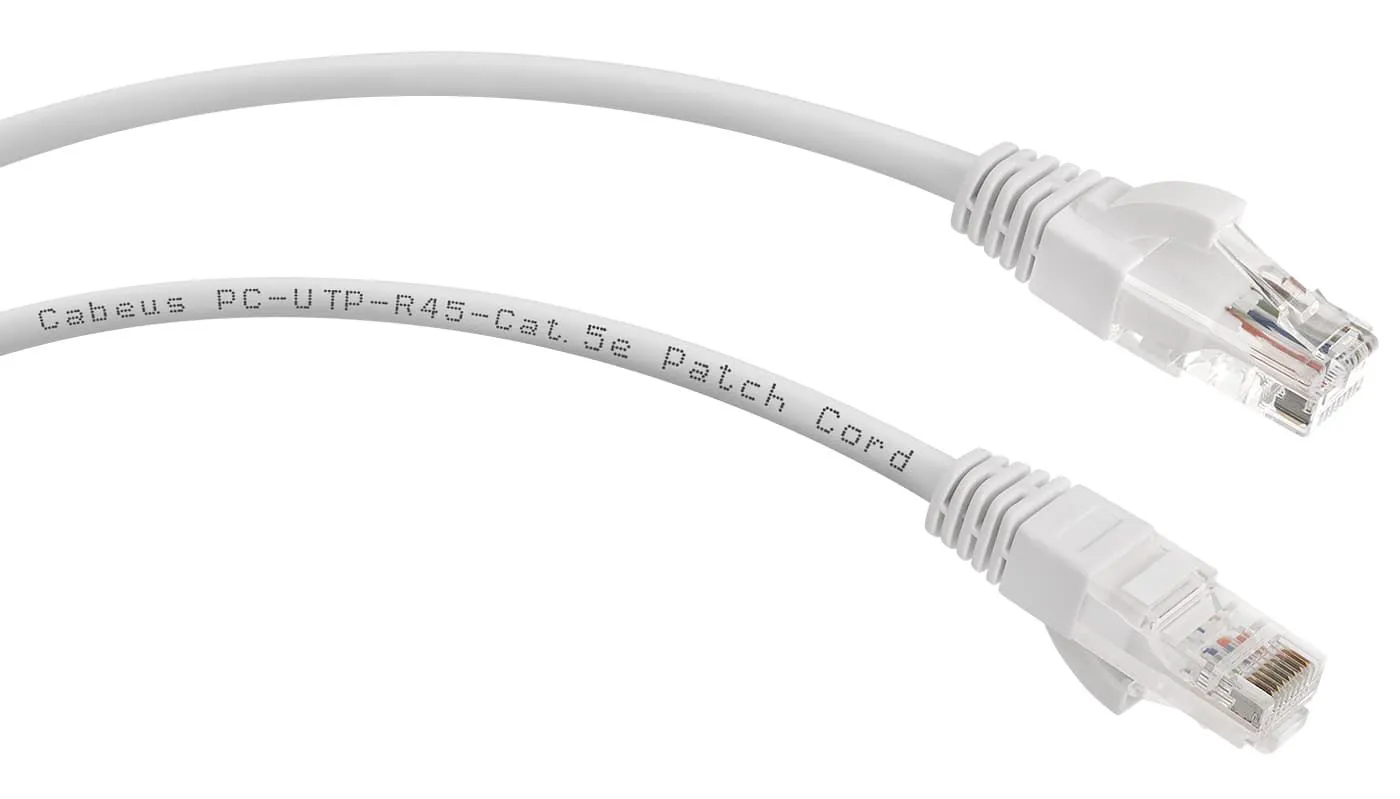 Cabeus PC-UTP-RJ45-Cat.5e-1m-WH