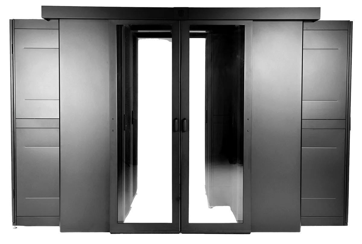 Двери двухрядного коридора поликарбонат сдвижные 48U для шкафов серии ШТК-СП-48.×.×