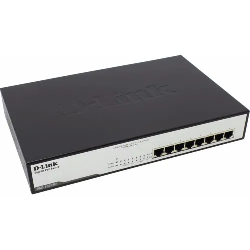 Коммутатор D-link DGS-1008MP A2A DGS-1008MP/A2A (1000 Base-TX (1000 мбит/с), Без SFP портов)