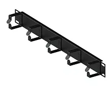 Кабельный организатор горизонтальный, 19", 1U, 5 колец, черный RUSRACK 