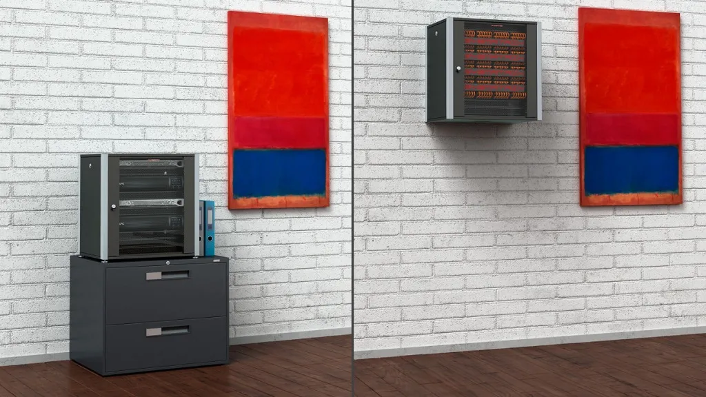 SYSMATRIX WP 6409.920 Шкаф телекоммуникационный настенный 19" 9U 600x450x450mm (ШхГхВ) дверь металл, цвет черный (RAL 9004/RAL7000)