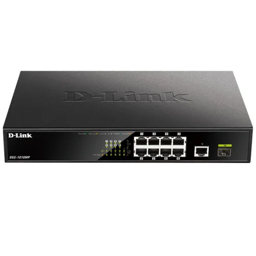 Коммутатор D-link DGS-1010MP/A1A (1000 Base-TX (1000 мбит/с), Без SFP портов)