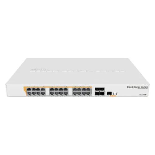 Коммутатор Mikrotik CRS328-24P-4S+RM (1000 Base-TX (1000 мбит/с), 4 SFP порта)