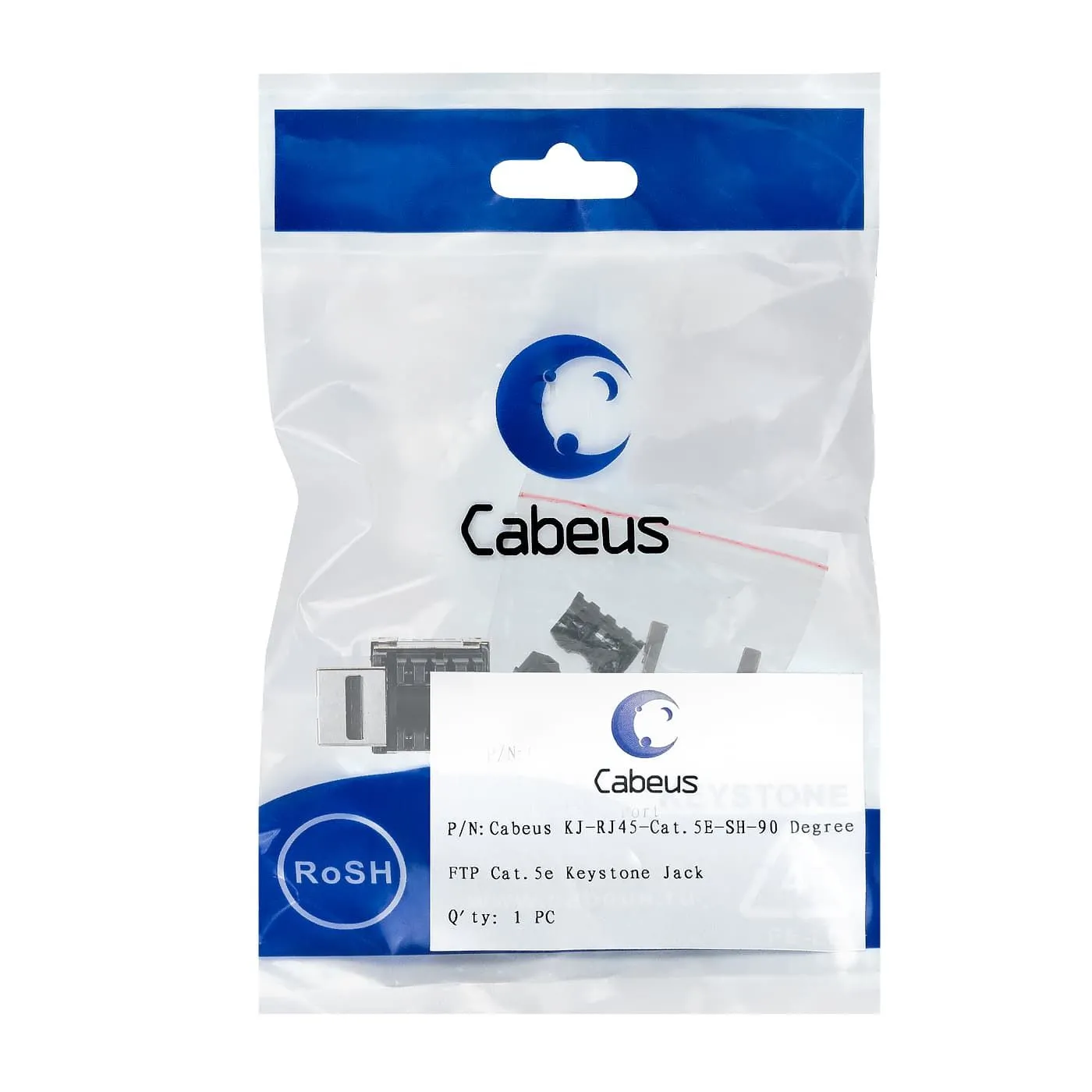 Cabeus KJ-RJ45-Cat.5E-SH-90