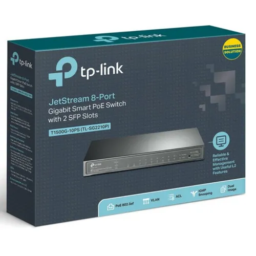 Коммутатор TP-Link T1500G-10PS (1000 Base-TX (1000 мбит/с), 2 SFP порта) Коммутатор TP-Link T1500G-10PS (1000 Base-TX (1000 мбит/с), 2 SFP порта)