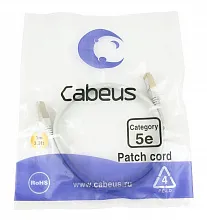 Патч-корд медный Cabeus PC-FTP-RJ45-Cat.5e-1m 19" кабель 5e  серый