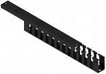 Кабельный организатор горизонтальный с крышкой, 19", 1U, черный RUSRACK