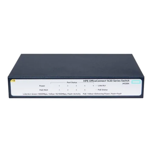Коммутатор HPE 1420 5G PoE+ (32W) Switch JH328A (1000 Base-TX (1000 мбит/с), Без SFP портов)