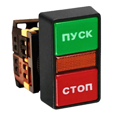 Кнопка AS-22N "Пуск-Стоп" прямоугольная 24В NO+NC EKF Кнопка AS-22N "Пуск-Стоп" прямоугольная 24В NO+NC EKF