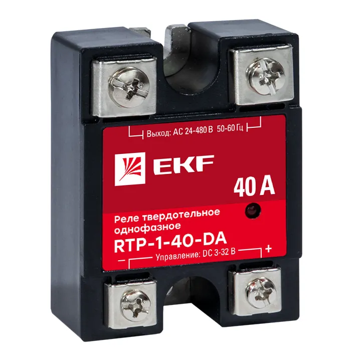 Реле твердотельное однофазное RTP-40-DA EKF Реле твердотельное однофазное RTP-40-DA EKF