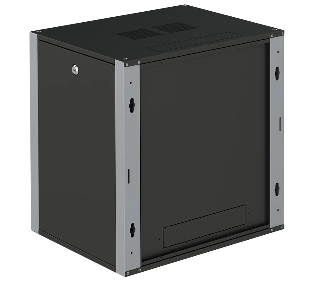 SYSMATRIX WP 6412.920 Шкаф телекоммуникационный настенный 19" 12U 600x450x585mm (ШхГхВ) дверь металл, цвет черный (RAL 9004/RAL7000)