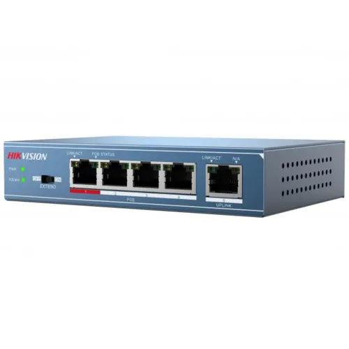 Коммутатор Hikvision DS-3E0105P-E(B) (100 Base-TX (100 мбит/с), Без SFP портов)