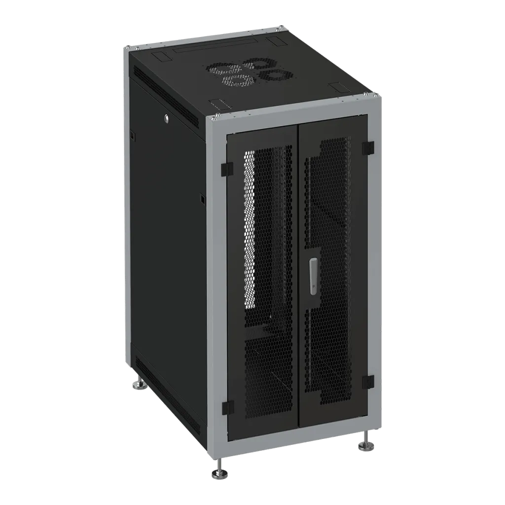 SYSMATRIX SL 6837.944 Шкаф монтажный телекоммуникационный 19" напольный 37U 600x800x1780mm (ШхГхВ) передняя дверь двустворчатая перфорация, задняя двустворчатая перфорация, поворотная ручка с замком, цвет черный (RAL 9004/RAL 7000)