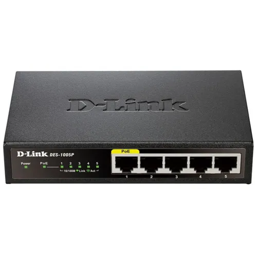 Коммутатор D-link DGS-1005P/A1A (1000 Base-TX (1000 мбит/с), Без SFP портов)