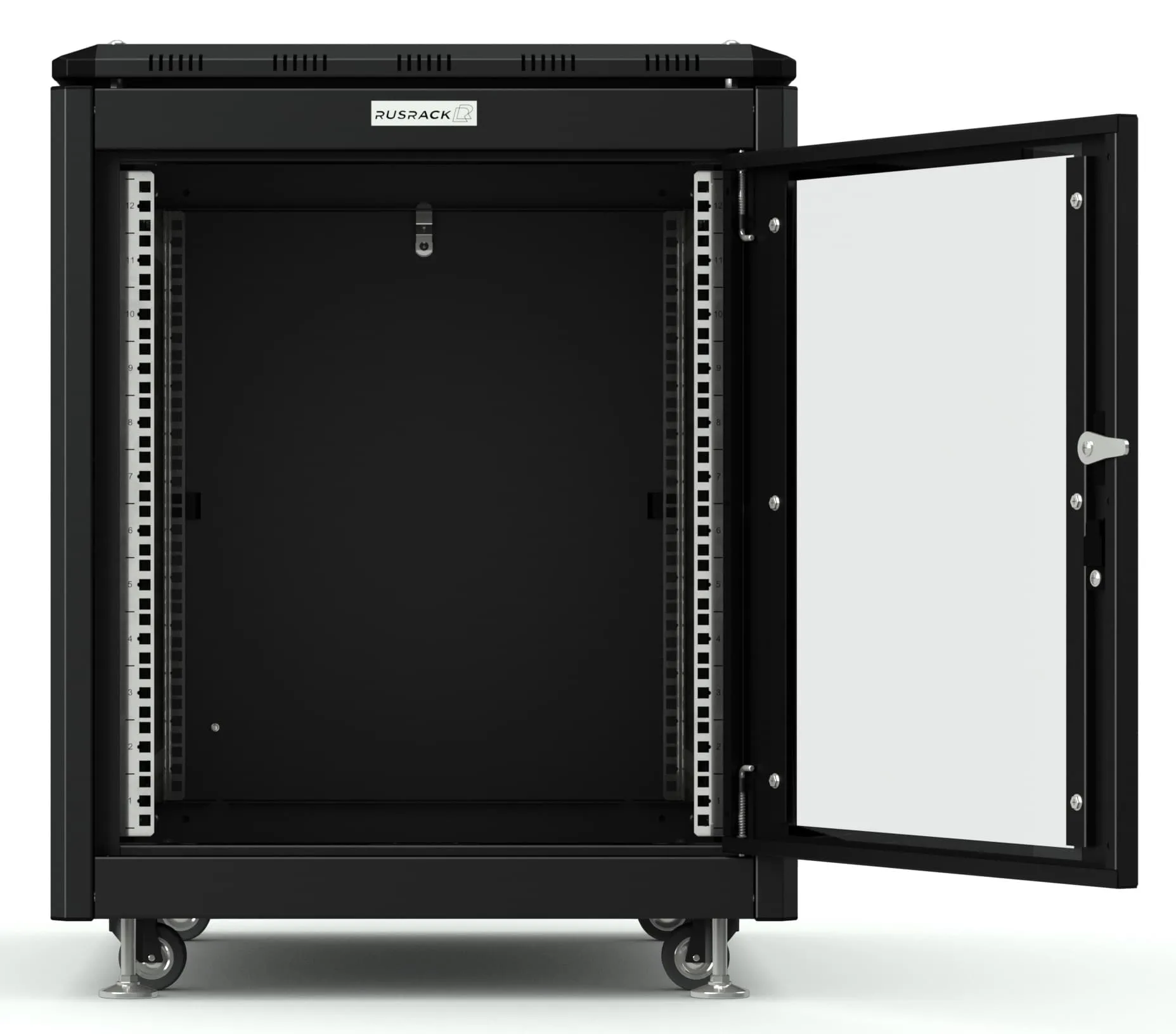 RUSRACK напольный 12U 600х800, черный RUSRACK напольный 12U 600х800, черный