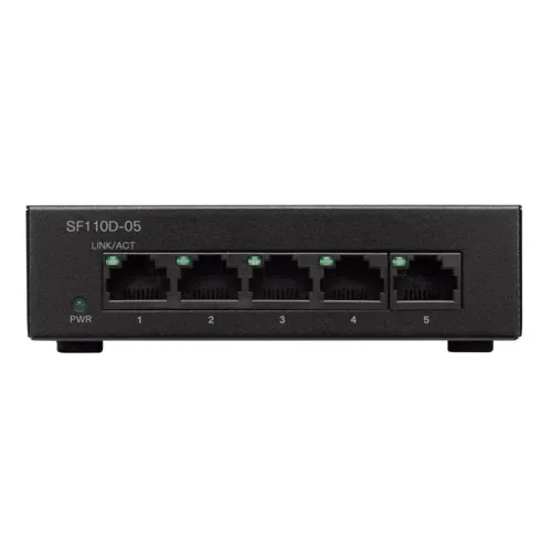 Коммутатор Cisco SF110D-05 SF110D-05-EU (100 Base-TX (100 мбит/с), Без SFP портов)