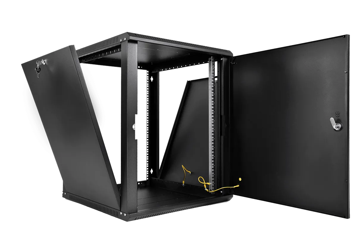 Шкаф телекоммуникационный настенный разборный ЭКОНОМ 18U (600 × 650) дверь металл, цвет черный
