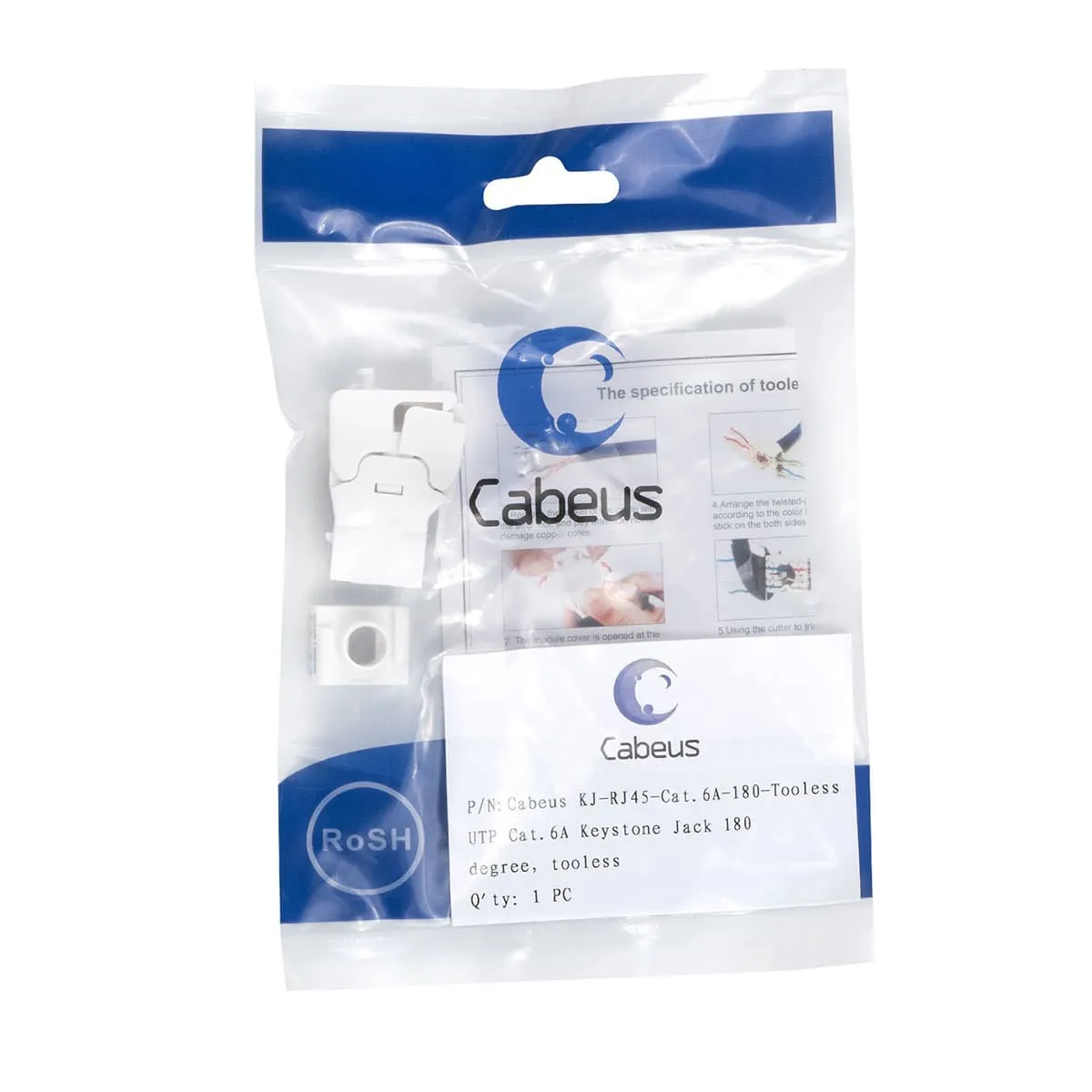Cabeus KJ-RJ45-Cat.6A-180-Tooless