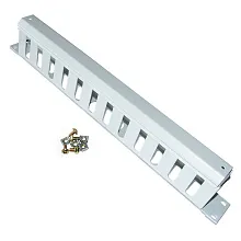 Кабельный органайзер 19" 1U с крышкой (метал) (Серый RAL 7035) Cabeus jb07 1u