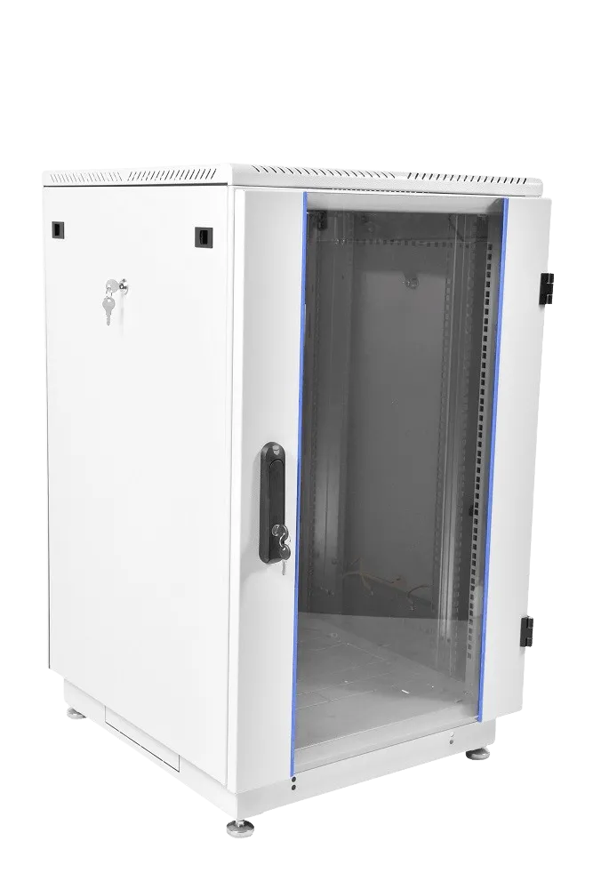 Шкаф телекоммуникационный напольный 22U (600 × 600) дверь стекло