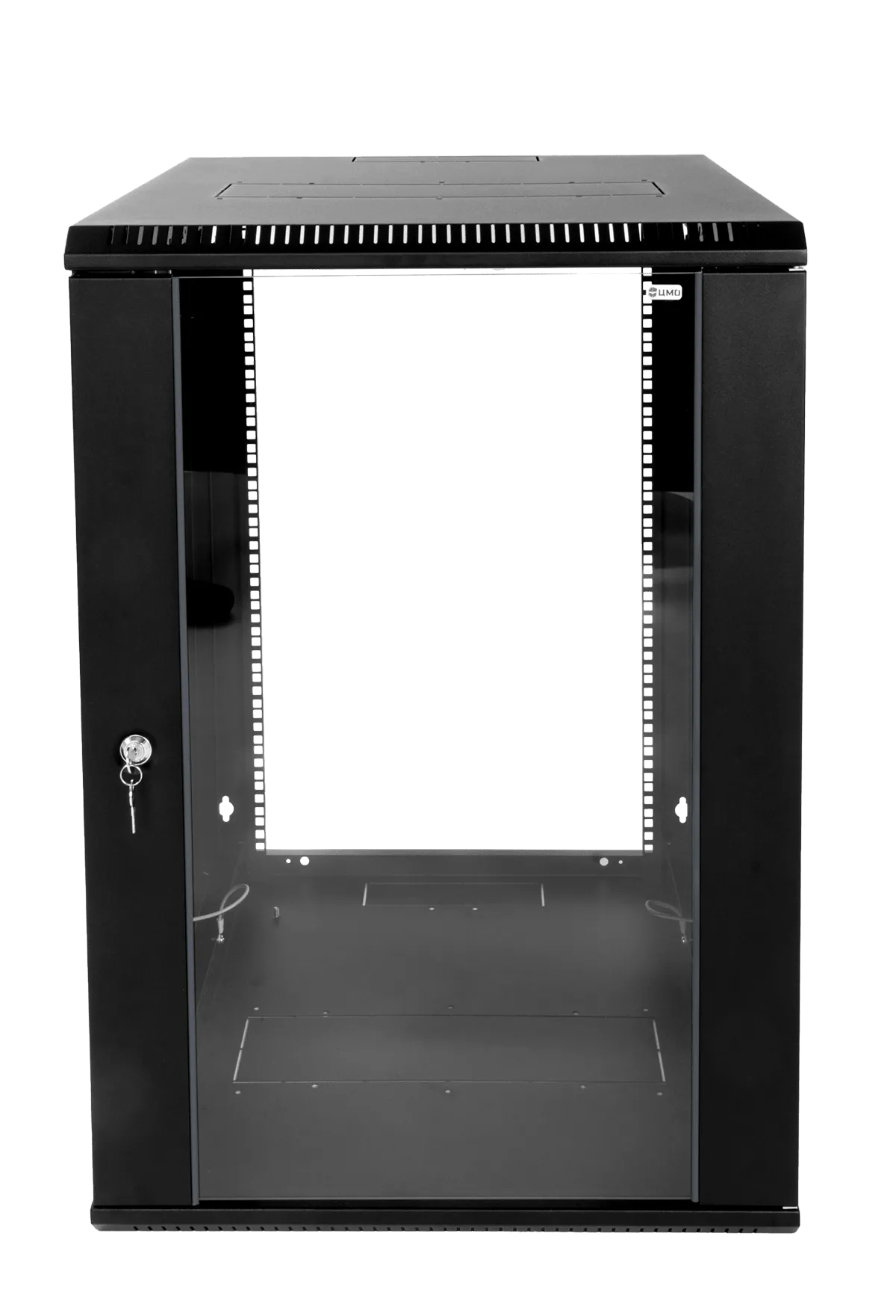 Шкаф телекоммуникационный настенный разборный ЭКОНОМ 12U (600 × 650) дверь стекло, цвет черный