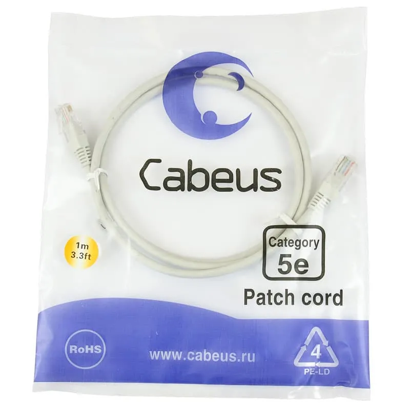 Cabeus PC-UTP-RJ45-Cat.5e-1m Cabeus PC-UTP-RJ45-Cat.5e-1m