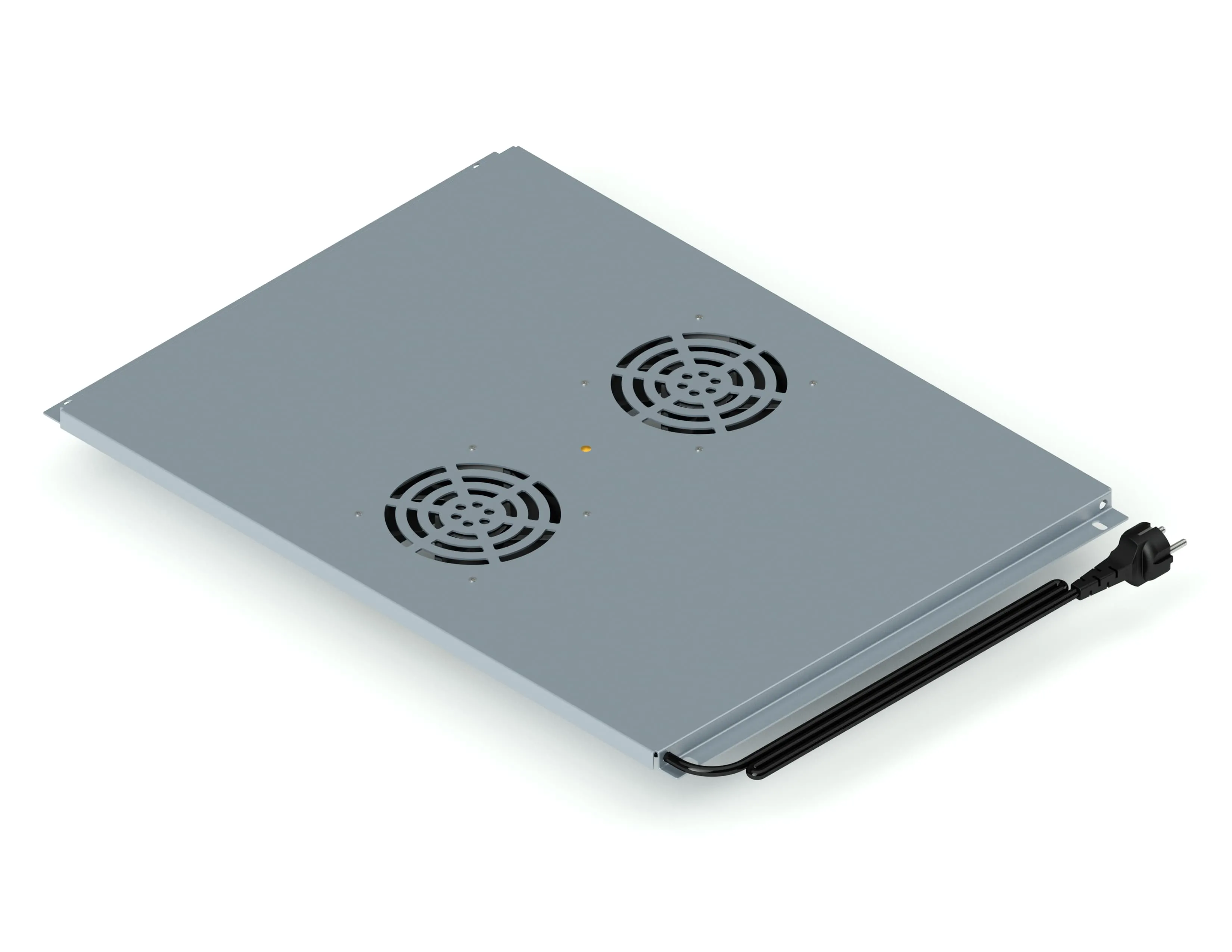 Потолочный блок вентиляторов на 2 модуля для серверного шкафа глубиной 800мм, серый