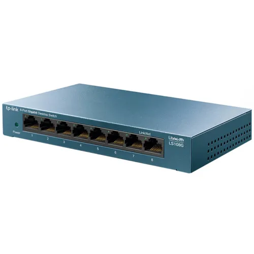 Коммутатор TP-Link LS108G (1000 Base-TX (1000 мбит/с), Без SFP портов)