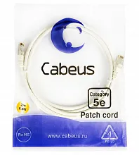 Патч-корд медный Cabeus PC-UTP-RJ45-Cat.5e-2m-WH 19" кабель 5e  белый