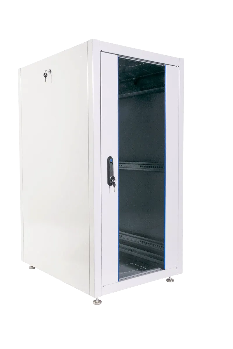 Шкаф телекоммуникационный напольный ЭКОНОМ 24U (600 × 800) дверь стекло, дверь металл