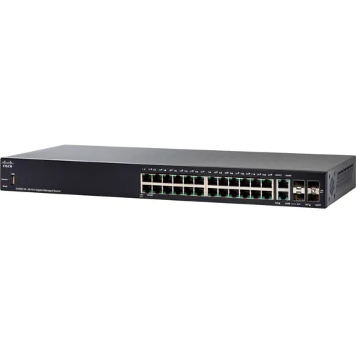 Коммутатор Cisco SG350-28-K9-EU (1000 Base-TX (1000 мбит/с), 2 SFP порта) Коммутатор Cisco SG350-28-K9-EU (1000 Base-TX (1000 мбит/с), 2 SFP порта)