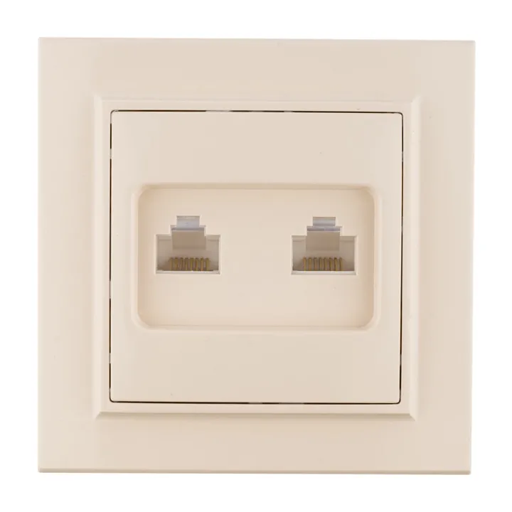 Минск Розетка RJ-45+Phone СП бежевый EKF