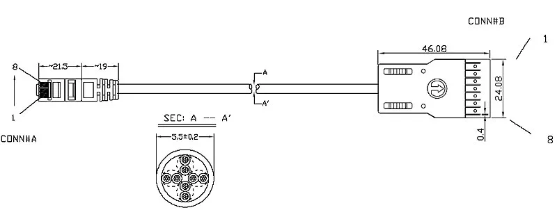 Hyperline PC-110-RJ45-4P-C5e-2M-LSZH-GY