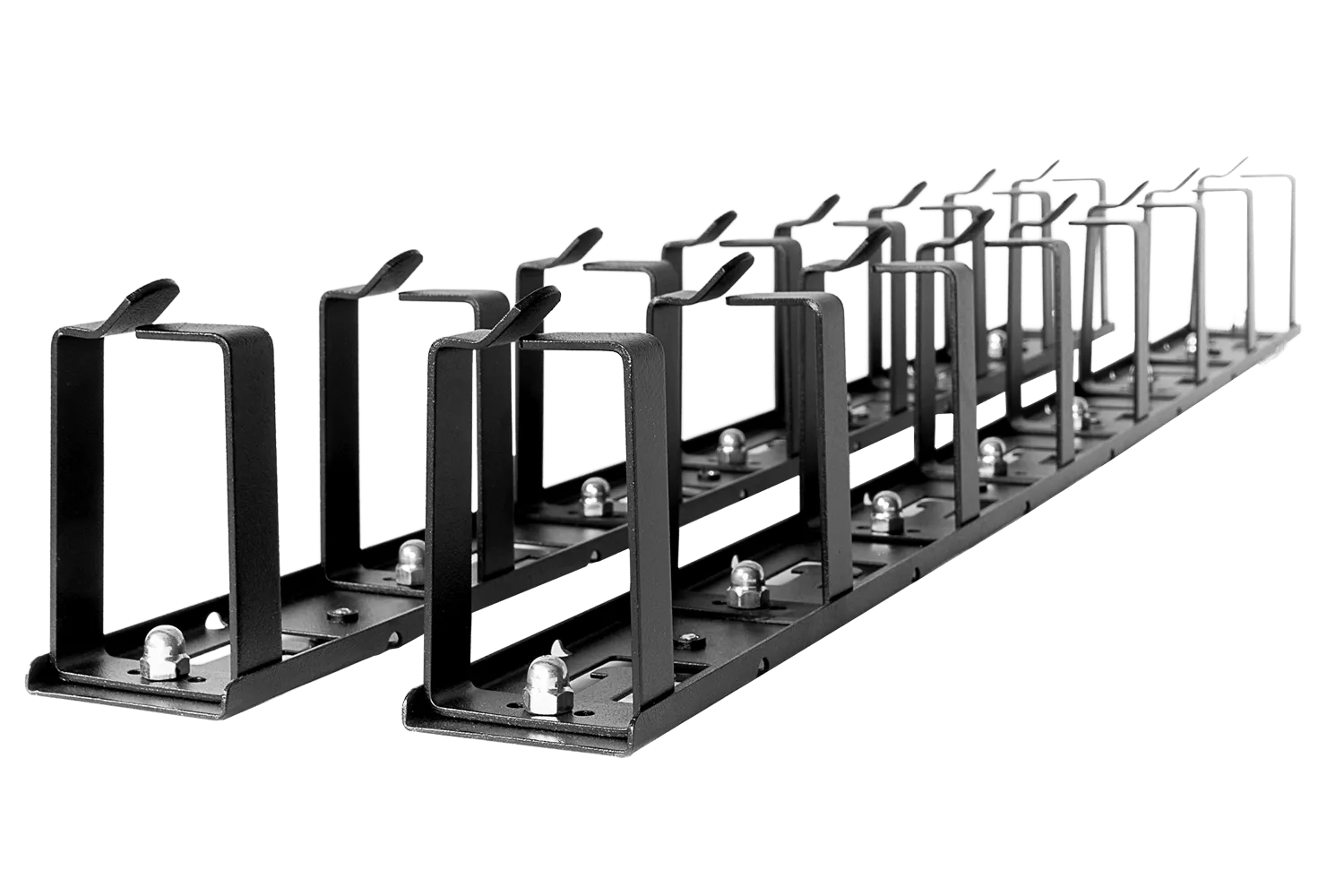 Вертикальный кабельный органайзер с окнами, 8 колец