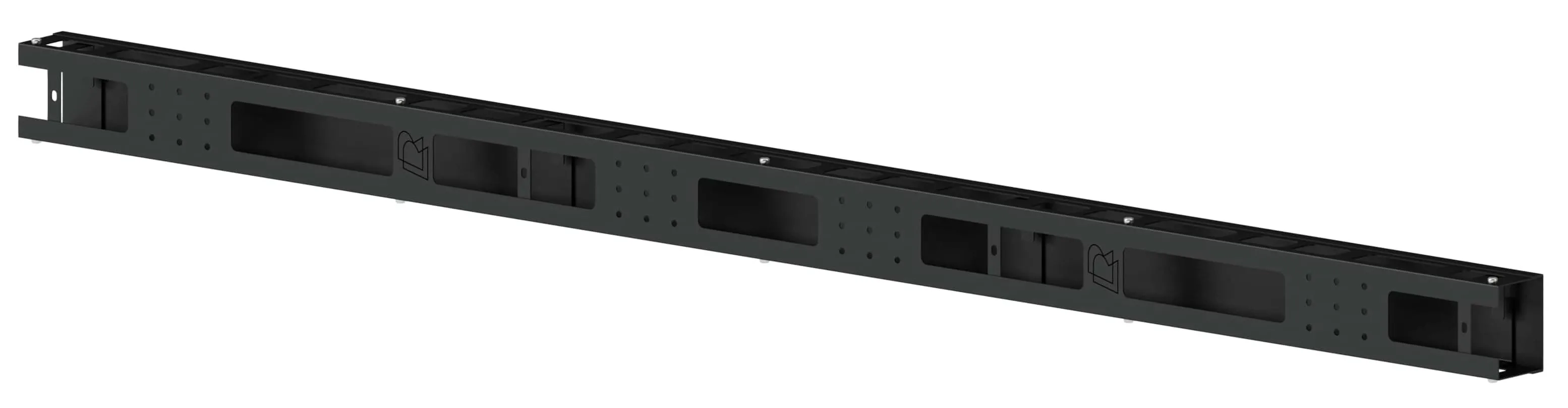 Кабельный организатор вертикальный с крышкой, черный RUSRACK