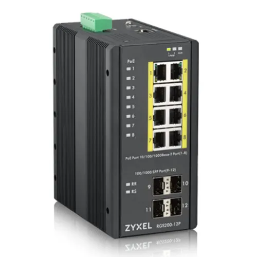 Коммутатор Zyxel RGS200-12P-ZZ0101F (1000 Base-TX (1000 мбит/с), 4 SFP порта) Коммутатор Zyxel RGS200-12P-ZZ0101F (1000 Base-TX (1000 мбит/с), 4 SFP порта)